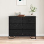 vidaXL Komoda čierny dub 91x35.5x74.5 cm inžinierske drevo – Obrázok 4