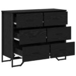vidaXL Komoda čierny dub 91x35.5x74.5 cm inžinierske drevo – Obrázok 5