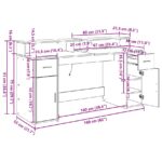 vidaXL Stôl čierny dub 160x55x91 cm Inžinierske drevo – Obrázok 11