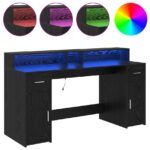 vidaXL Stôl čierny dub 160x55x91 cm Inžinierske drevo – Obrázok 4