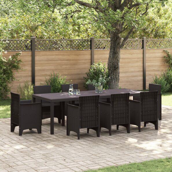 3378517_1.jpg vidaXL Záhradný stôl hnedý 250x100x73 cm Poly Rattan – Obrázok 1
