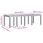 vidaXL Záhradný stôl hnedý 250x100x73 cm Poly Rattan – Obrázok 11