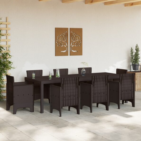 3378517_3.jpg vidaXL Záhradný stôl hnedý 250x100x73 cm Poly Rattan – Obrázok 3