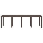 vidaXL Záhradný stôl hnedý 250x100x73 cm Poly Rattan – Obrázok 4