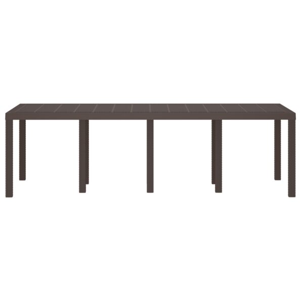 3378517_4.jpg vidaXL Záhradný stôl hnedý 250x100x73 cm Poly Rattan – Obrázok 4