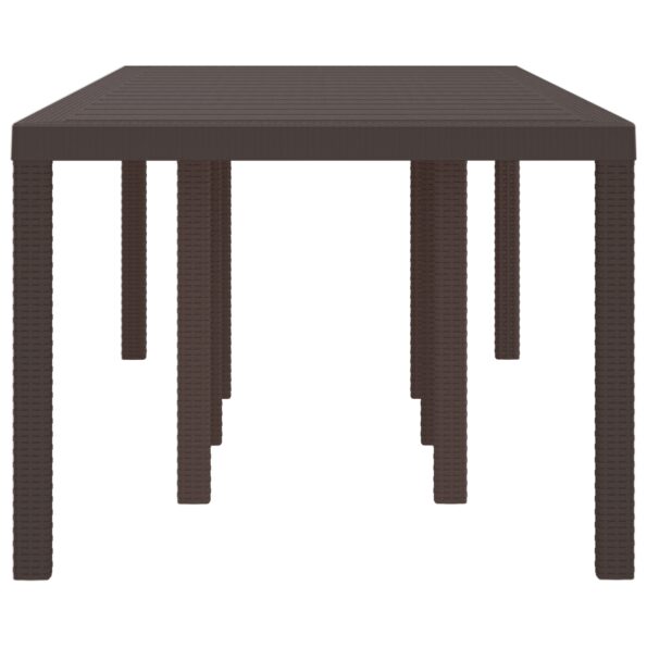 3378517_5.jpg vidaXL Záhradný stôl hnedý 250x100x73 cm Poly Rattan – Obrázok 5