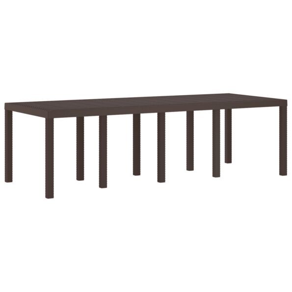 3378517_6.jpg vidaXL Záhradný stôl hnedý 250x100x73 cm Poly Rattan – Obrázok 6