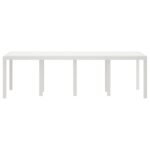 vidaXL Záhradný stôl Biela 250x100x73 cm Poly Rattan – Obrázok 4