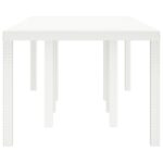 vidaXL Záhradný stôl Biela 250x100x73 cm Poly Rattan – Obrázok 5