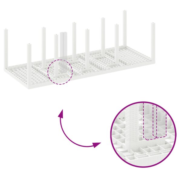 vidaXL Záhradný stôl Biela 250x100x73 cm Poly Rattan – Obrázok 9