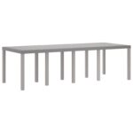 vidaXL Záhradný stôl Svetlosivý 250x100x73 cm Poly Rattan – Obrázok 6