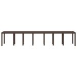 vidaXL Záhradný stôl Hnedý 400x100x73 cm Poly Rattan – Obrázok 4
