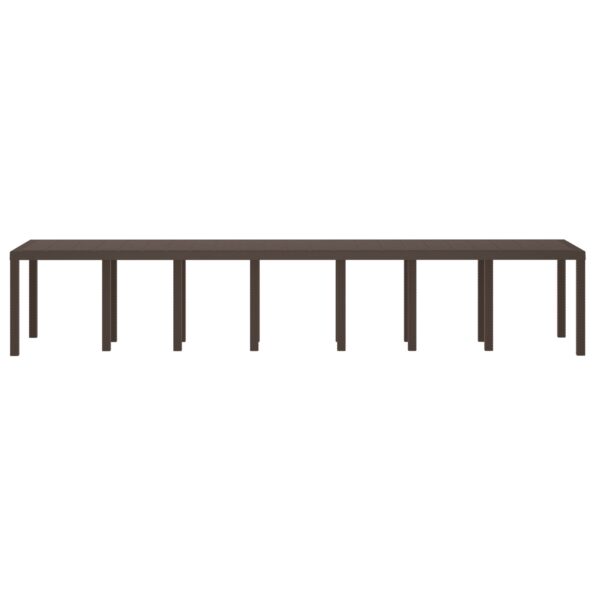 3378529_4.jpg vidaXL Záhradný stôl Hnedý 400x100x73 cm Poly Rattan – Obrázok 4