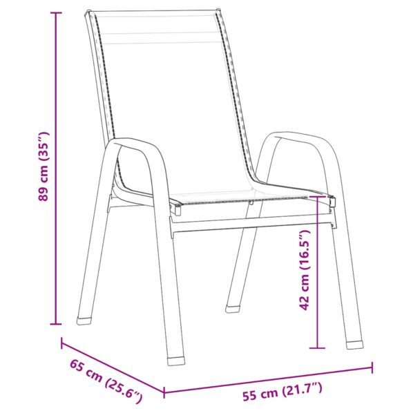 vidaXL 7-dielna záhradná jedálenská súprava hnedá Textilén a oceľ – Obrázok 10