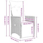 vidaXL 5-dielny Záhradný Jedálenský Set s Vankúšmi Šedý Poly Ratan – Obrázok 10