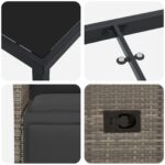 vidaXL 5-dielny Záhradný Jedálenský Set s Vankúšmi Šedý Poly Ratan – Obrázok 9