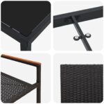 vidaXL 7 kusový záhradný jedálenský set čierny polyratan – Obrázok 9