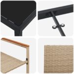 vidaXL 5 Dielny Záhradný Jedálenský Set Béžový Polyratan – Obrázok 9