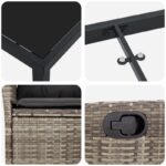 vidaXL Sada záhradného jedálenského stolu s vankúšmi - sivý poly ratan – Obrázok 9