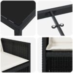 vidaXL 5-dielny záhradný jedálenský set s vankúšmi čierny poly ratan – Obrázok 9