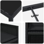 vidaXL 5-dielna súprava vonkajšieho jedálenského setu s vankúšmi čierny polyratan – Obrázok 9