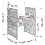 vidaXL 5-dielny záhradný jedálenský set s polstrovaním hnedý poly ratan – Obrázok 10