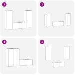 vidaXL 3-dielna TV kabinetová súprava Nástenný čierny dub z inžinierstva dreva – Obrázok 13