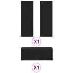 vidaXL 3-dielna TV kabinetová súprava Nástenný čierny dub z inžinierstva dreva – Obrázok 6