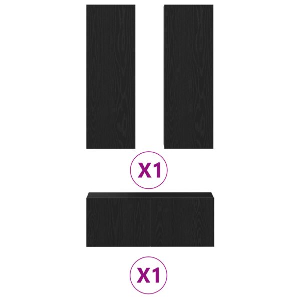 vidaXL 3-dielna TV kabinetová súprava Nástenný čierny dub z inžinierstva dreva – Obrázok 6