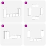 vidaXL 4-dielna nástenná TV skriňa Čierny dub Inžinierske drevo – Obrázok 13