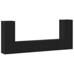 vidaXL 4-dielna nástenná TV skriňa Čierny dub Inžinierske drevo – Obrázok 2