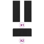 vidaXL 4-dielna nástenná TV skriňa Čierny dub Inžinierske drevo – Obrázok 6