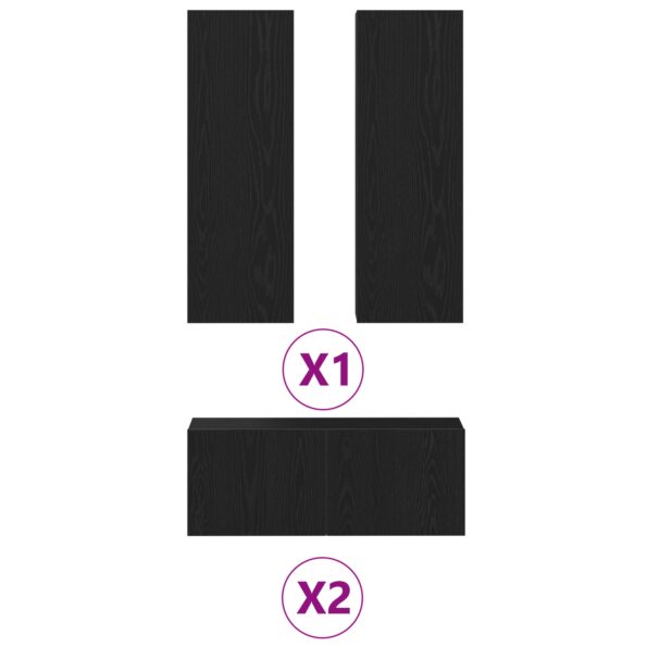 vidaXL 4-dielna nástenná TV skriňa Čierny dub Inžinierske drevo – Obrázok 6