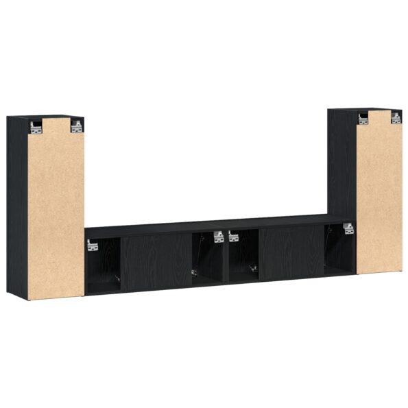 vidaXL 4-dielna nástenná TV skriňa Čierny dub Inžinierske drevo – Obrázok 8