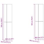 Sada TV skrine vidaXL 4 kusy Čierny sok 30.5x30x90 cm Drevotriesková doska, Nástenné TV skrine vidaXL - 2 ks Čierny sok, 30.5x30x90 cm, vyrobené z drevotrieskovej dosky – Obrázok 11