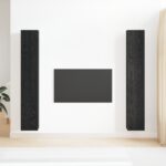 Sada TV skrine vidaXL 4 kusy Čierny sok 30.5x30x90 cm Drevotriesková doska, Nástenné TV skrine vidaXL - 2 ks Čierny sok, 30.5x30x90 cm, vyrobené z drevotrieskovej dosky – Obrázok 4