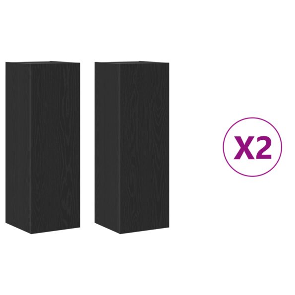 Sada TV skrine vidaXL 4 kusy Čierny sok 30.5x30x90 cm Drevotriesková doska, Nástenné TV skrine vidaXL - 2 ks Čierny sok, 30.5x30x90 cm, vyrobené z drevotrieskovej dosky – Obrázok 5