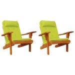 vidaXL Vankúše na stoličky 2 pcs Žiarivá zelená 58 x 77 x 4,5 cm – Obrázok 2