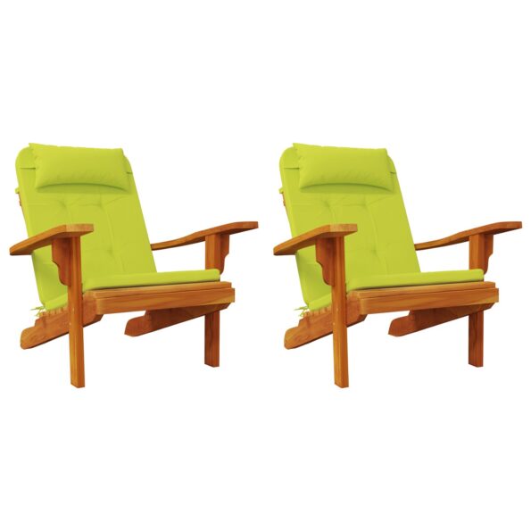 vidaXL Vankúše na stoličky 2 pcs Žiarivá zelená 58 x 77 x 4,5 cm – Obrázok 2