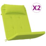 vidaXL Vankúše na stoličky 2 pcs Žiarivá zelená 58 x 77 x 4,5 cm – Obrázok 3