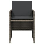 vidaXL Záhradné stoličky s vankúšmi 4 ks sivé polyratanové – Obrázok 5