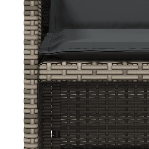 vidaXL Záhradné stoličky s vankúšmi 4 ks sivé polyratanové – Obrázok 9