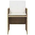 vidaXL Záhradné kreslá s podložkami 4 ks béžové polyratan – Obrázok 5