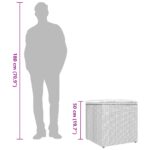 vidaXL Úložný box Béžový a krémovo-biely Ratanový efekt, Polyesterový vankúš – Obrázok 13