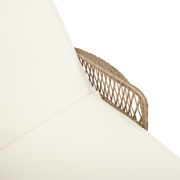 vidaXL slnečné lehátko béžové a krémové PE ratan 157 x 55 x 92 cm – Obrázok 9