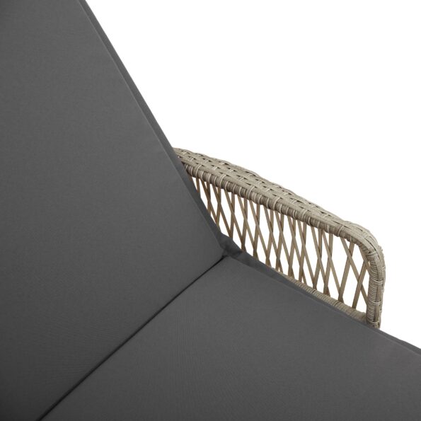 vidaXL Slnečné lehátko Svetlosivé PE ratan 157 x 55 x 92 cm Skladacie – Obrázok 10