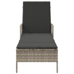 vidaXL Slnečné lehátko Svetlosivé PE ratan 157 x 55 x 92 cm Skladacie – Obrázok 6