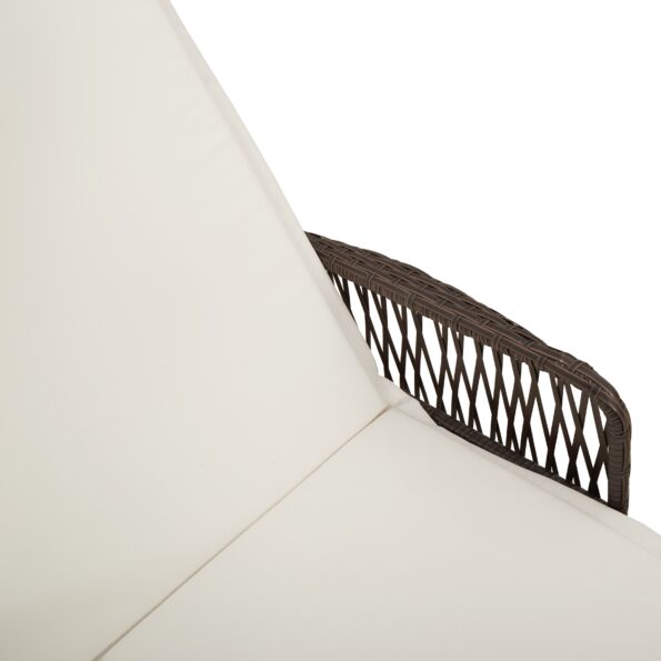 vidaXL Lehátková sada Sada 3 Hnedá a krémová PE ratan, kov Skladacia – Obrázok 9