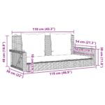 vidaXL Hojdacia lavica s vankúšmi, sivá 119x56x48 cm, polyratan – Obrázok 9