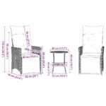 vidaXL 3-dielna bistro súprava s vankúšmi, sivá, polyratan – Obrázok 10